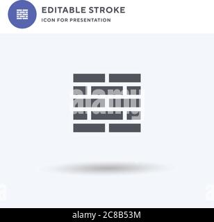 Firewall icon vector, filled flat sign, solid pictogram isolated on white, logo illustration. Firewall icon for presentation. Stock Vector