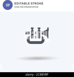 Trumpet icon vector, filled flat sign, solid pictogram isolated on white, logo illustration. Trumpet icon for presentation. Stock Vector