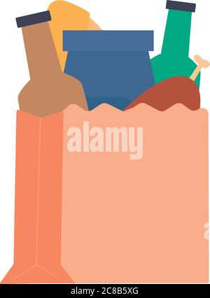 Isolated grocery bag icon Stock Vector