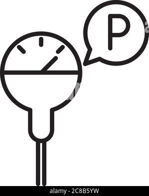 parking meter transport line style icon design vector illustration Stock Vector