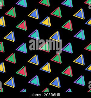 triangle seamless pattern vector illustration background memphis style Stock Vector