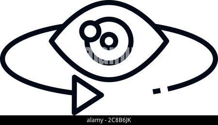 360 degree eye vision virtual reality linear style icon design vector illustration Stock Vector