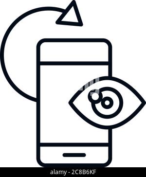 360 degree smartphone optical rotation linear style icon design vector illustration Stock Vector