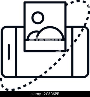 360 degree view smartphone photo linear style icon design vector illustration Stock Vector