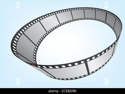 Cinema, movie and photography 35mm film strip template. Vector 3D