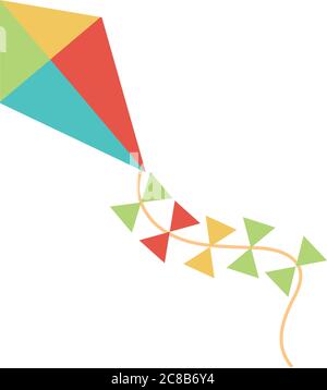 kite toy object for small children to play, flat style cartoon vector illustration Stock Vector