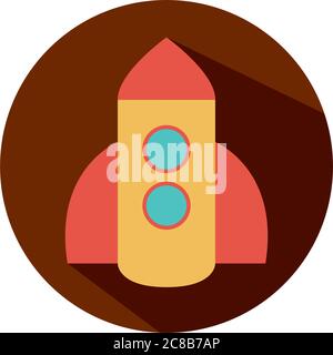 plastic rocket toy object for small children to play, block and flat style cartoon vector illustration Stock Vector