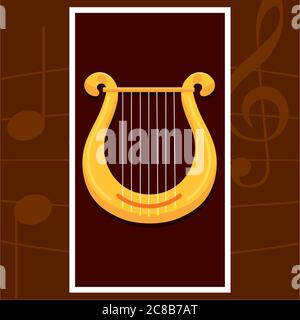 Lyric harp. Lyre Stock Vector