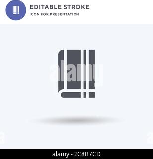 Notebook icon vector, filled flat sign, solid pictogram isolated on white, logo illustration. Notebook icon for presentation. Stock Vector