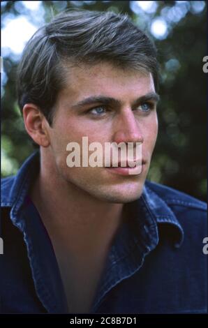Portrait of actor Jon Erik Hexum who died tragically when he accidentally shot himself with a stunt gun loaded with a blank. Stock Photo