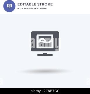 Digital Painting icon vector, filled flat sign, solid pictogram isolated on white, logo illustration. Digital Painting icon for presentation. Stock Vector