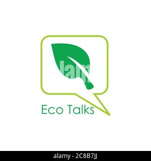 leaf talk natural lifestyle forum logo vector Stock Vector