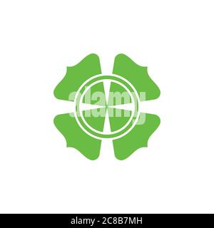 abstract curves leaf geometric logo vector Stock Vector