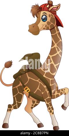 Cute Cool Giraffe Character Wearing Sunglasses Vector Illustration For ...