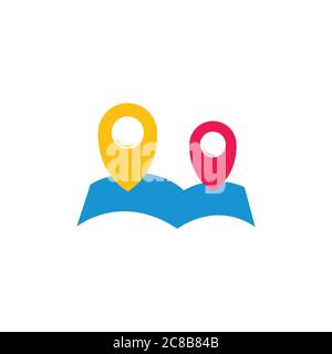 book education pin location online school logo vector Stock Vector
