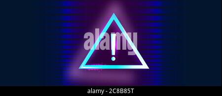 Glitched Attention , Danger Symbol. Computer Hacked Error Concept. Stock Vector