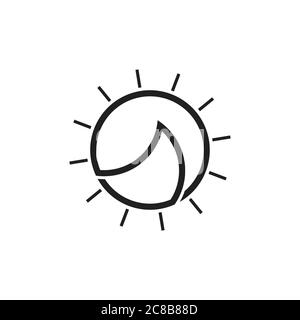 simple shine waves geometric outline circle logo vector Stock Vector
