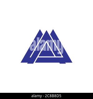 letter am triangle geometric logo vector Stock Vector