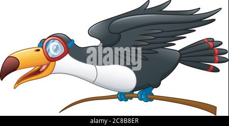 Funny toucan cartoon character Stock Vector