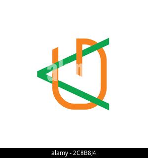 abstract letter ku linked line arrow logo vector Stock Vector