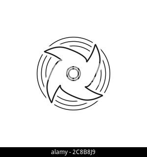 rotation turbine thin line symbol vector Stock Vector