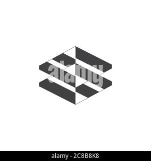 letter bb simple monogram stripes logo vector Stock Vector