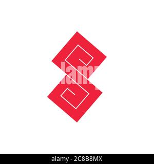 letter s simple spiral geometric curl logo vector Stock Vector