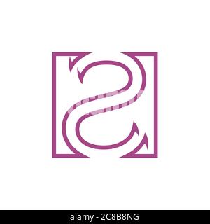 number two square arrow lines art design vector Stock Vector