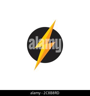 letter s thunder circle 3d flat logo vector Stock Vector