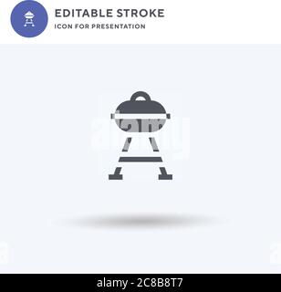 Barbacue icon vector, filled flat sign, solid pictogram isolated on white, logo illustration. Barbacue icon for presentation. Stock Vector