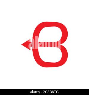 abstract letter b bow arrow overlapping logo vector Stock Vector