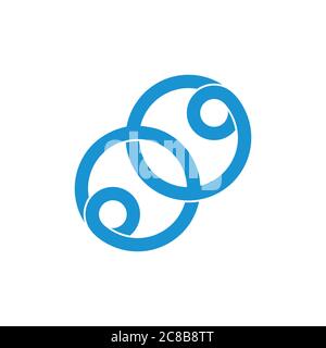 linked loop circle ring logo Stock Vector