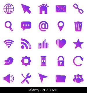 Website gradient icons on white background, stock vector Stock Vector