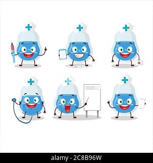 Doctor profession emoticon with blue potion cartoon character Stock Vector
