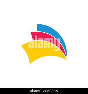 colorful paper sheets design for document office business logo Stock Vector
