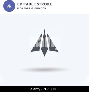 Paper Plane icon vector, filled flat sign, solid pictogram isolated on white, logo illustration. Paper Plane icon for presentation. Stock Vector