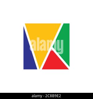 abstract letter vk square colorful logo Stock Vector
