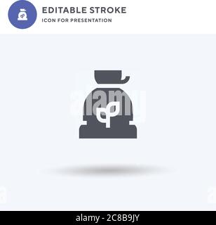 Grain icon vector, filled flat sign, solid pictogram isolated on white, logo illustration. Grain icon for presentation. Stock Vector