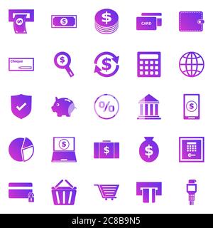 Payment gradient icons on white background, stock vector Stock Vector