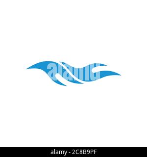 simple curves wavy logo vector Stock Vector