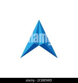 simple 3d arrow up geometric logo Stock Vector