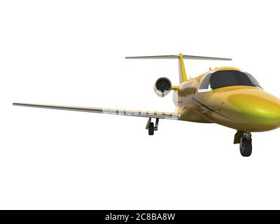 Turbocharged passenger plane isolated 3d render on white background no ...