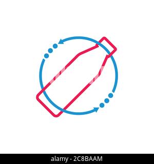 circle arrow bottle recycle process vector Stock Vector