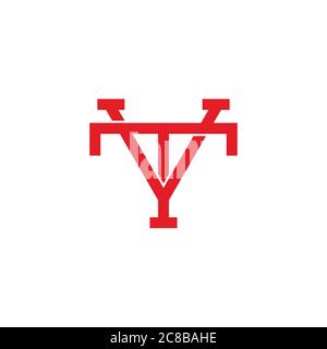 letter vt linked geometric line design symbol logo vector Stock Vector