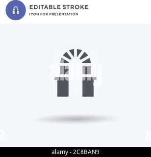 Mosque Cathedral Of Cordoba icon vector, filled flat sign, solid pictogram isolated on white, logo illustration. Mosque Cathedral Of Cordoba icon for presentation. Stock Vector