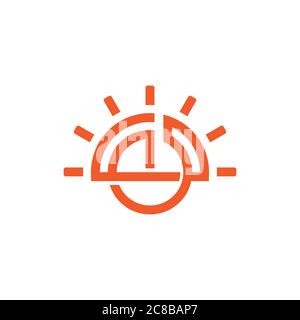 abstract power button sun geometric design symbol vector Stock Vector