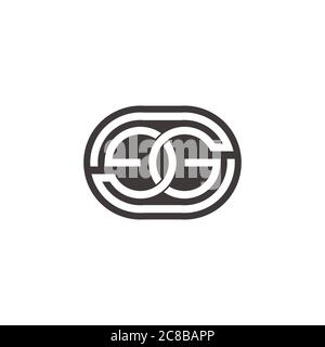 letter eg linked negative space design symbol vector Stock Vector