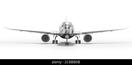 Turbocharged passenger plane isolated 3d render on white background ...