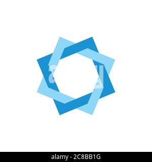 linked frame circle swirl logo vector Stock Vector
