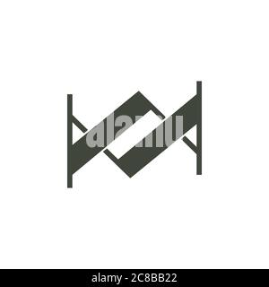letter am linked geometric logo vector Stock Vector